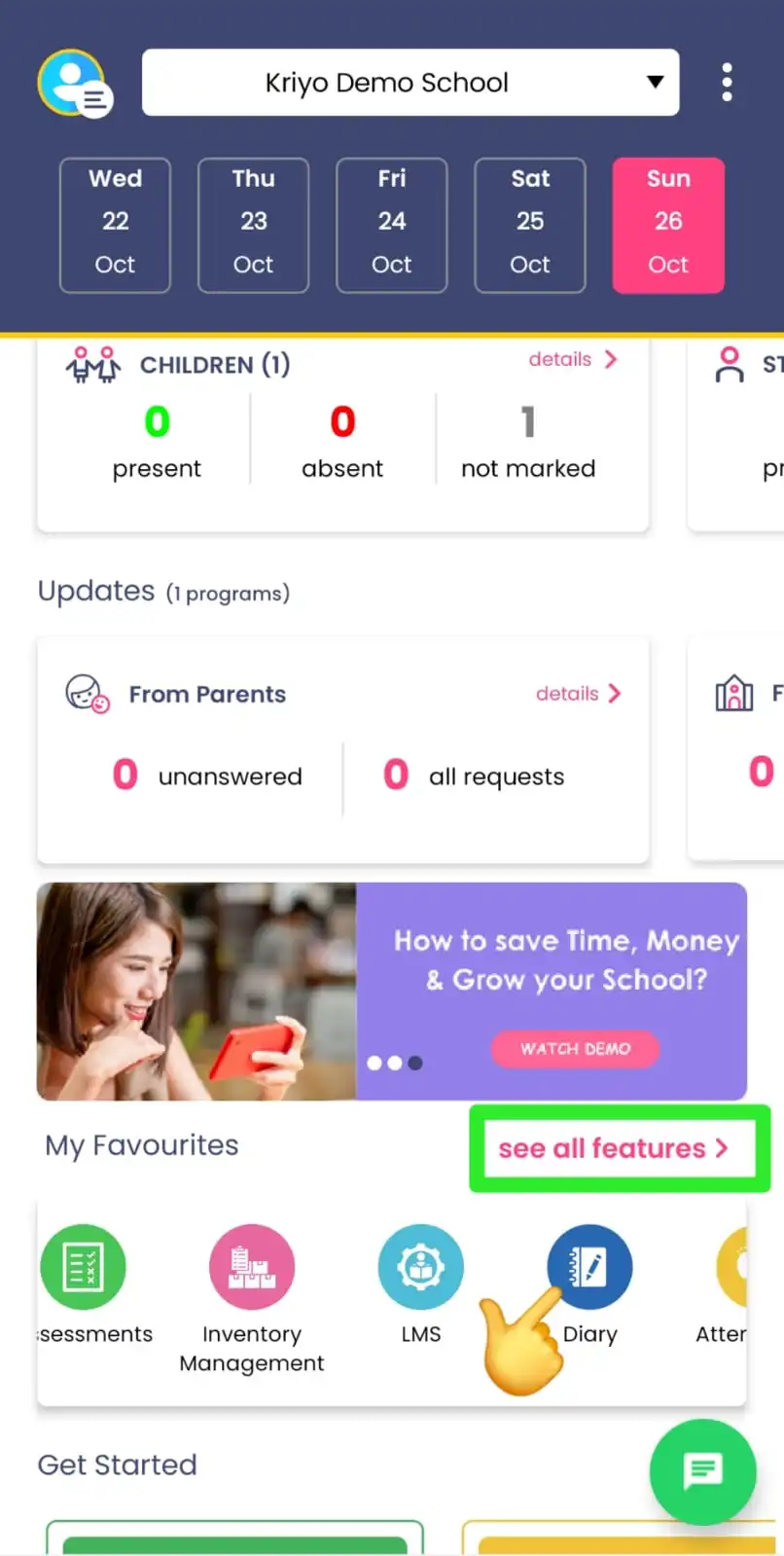 Diary in favourites