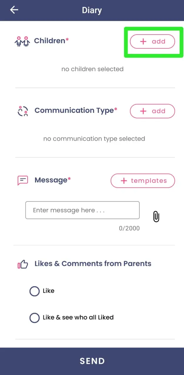 Select children diary Mobile
