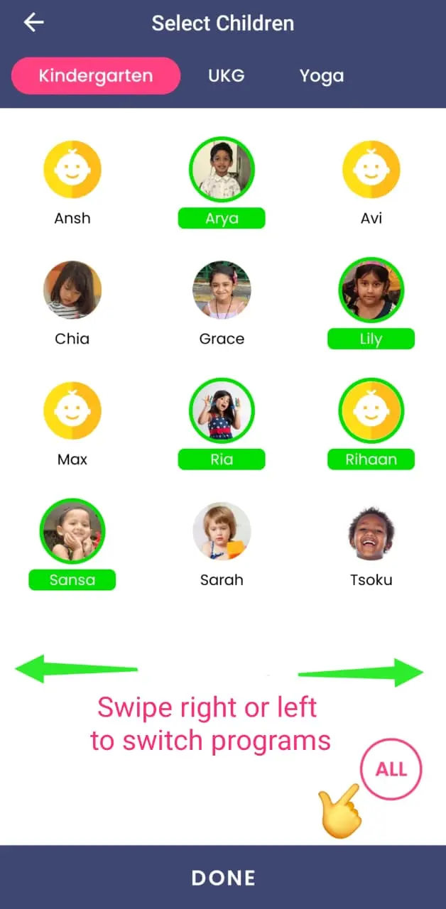 Swipe to switch programs